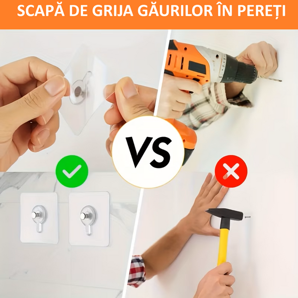 Set cârlige adezive autoadezive
